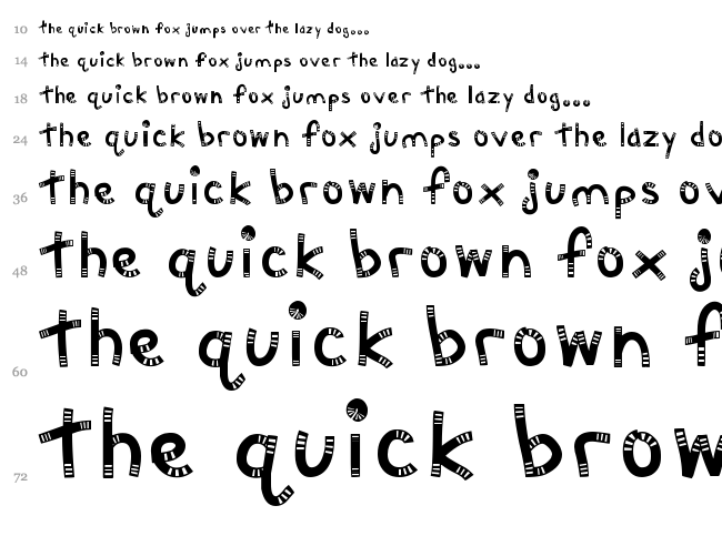 MTF Chunkie font waterfall